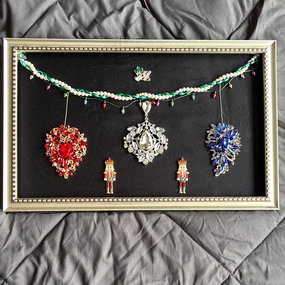 Framed Holiday Ornament jewlery art